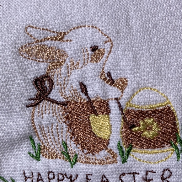 Ladinne set of two bunny themed all cotton oversized dish towels NWT - Picture 5 of 5